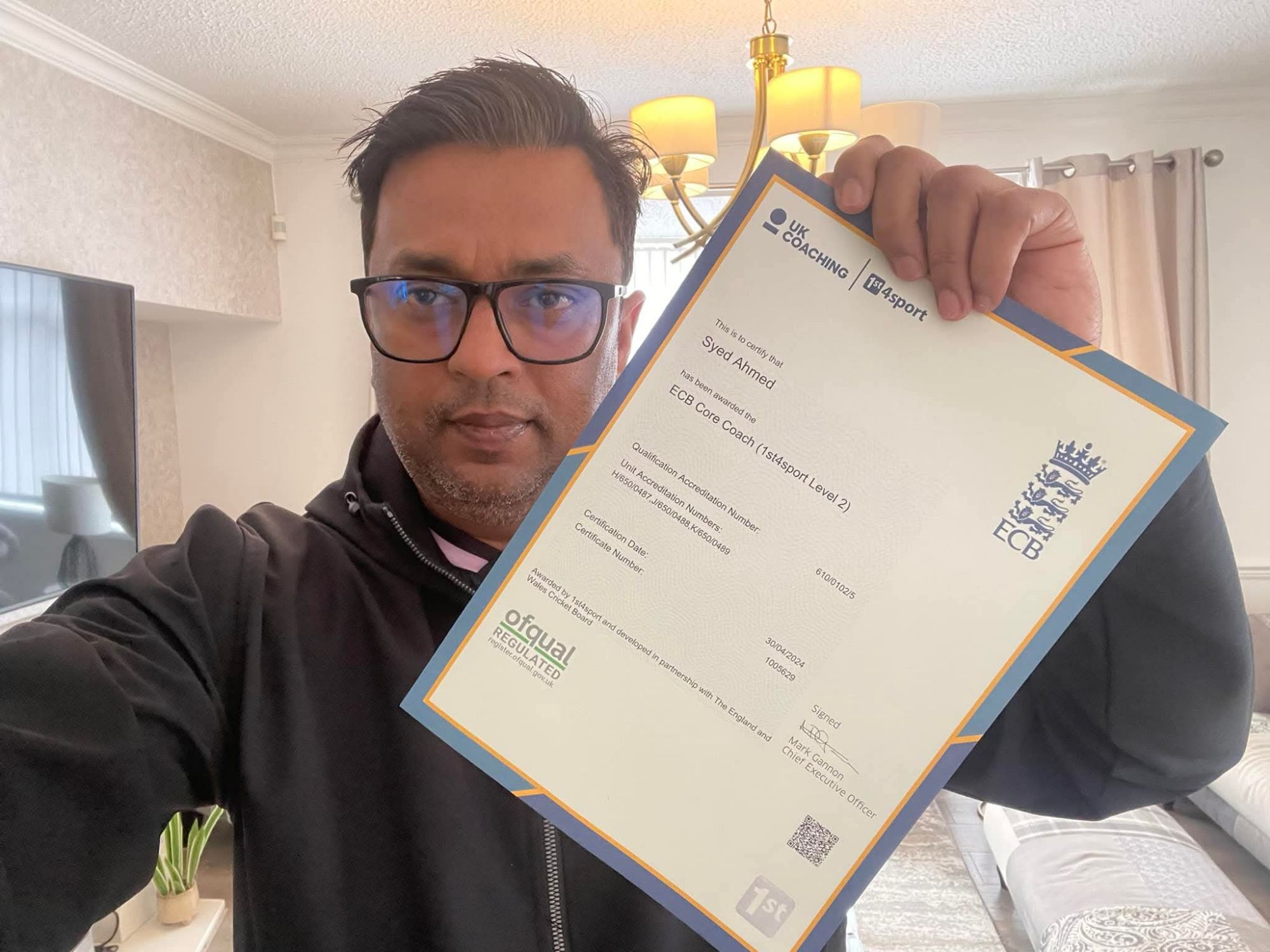 Jamian Syed Ahmed Mahfuz (1997 Batch) Achieves Prestigious ECB Coaching Qualifications